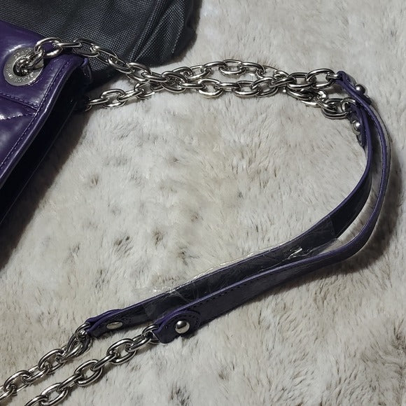 NWT Grace Adele Purple Vegas Leather Shoulder Bag