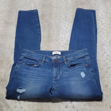 Ann Taylor LOFT Distressed Mid Rise Modern Skinny Blue Jeans Size 2