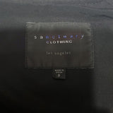 Sanctuary Asymmetrical Zip Blazer Jacket w Faux Leather Varied Sleeves Size S