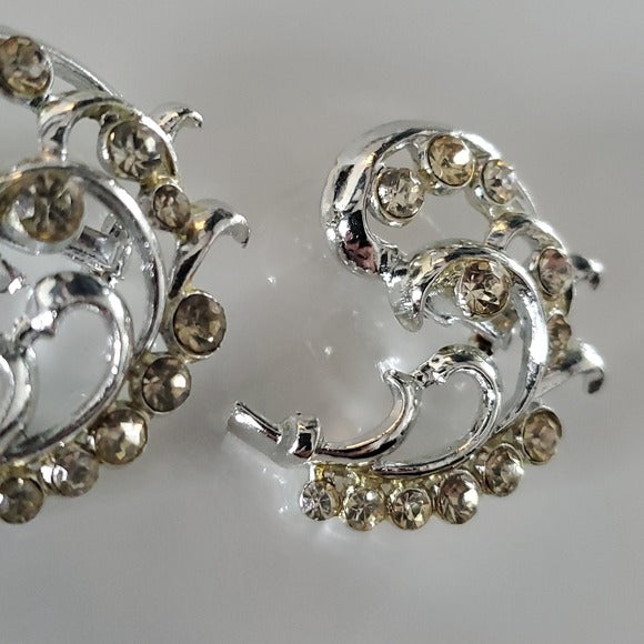 Boutique Vintage Side Ear Cuffs Silver Tone Earrings