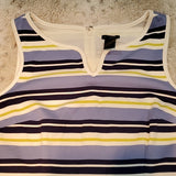 Ann Taylor Blue and Lime Stripe Sheath Dress Size 6