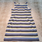 Ann Taylor Blue and Lime Stripe Sheath Dress Size 6