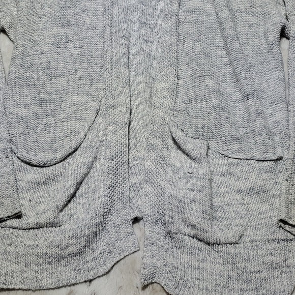 American Eagle Grey White Slouchy Grannie Open Front Cardigan Sweater Size XS