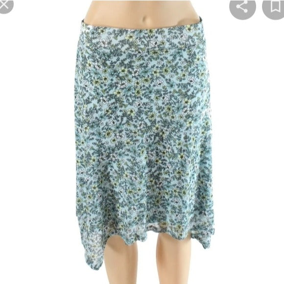 NWT Emaline Petite Floral Lined Asymmetrical Skirt Size 10P