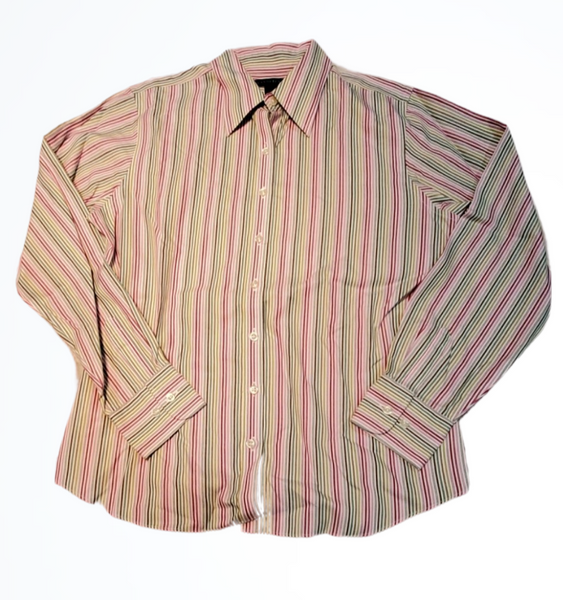 Land's End Vertical Striped Button Down Size 10