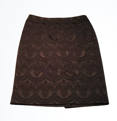 Ann Taylor Black Lace Detailed Pencil Skirt Size 2