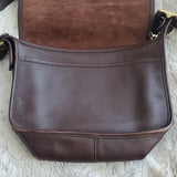 Vintage Coach Patricia's Legacy Back Dark Brown Leather Front Flap Crossbody Bag