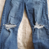 Joe's Jeans Distressed High Rise Skinny Ankle Blue Jeans Raw Hem Size 27