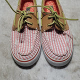 Sperry Top-sider Pink and White Striped Fashion Sneaker Size 6M