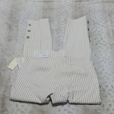 NWT Christopher & Banks Beige and Cream Vertical Stripe Pull On Ankle Pant