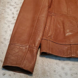 Jones New York Tan Soft Leather Bomber Jacket Size M