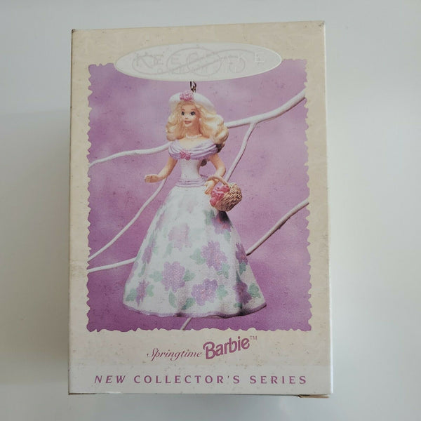 VTG 1995 Hallmark Springtime Barbie Keepsake Ornament 1st In Spring Collection