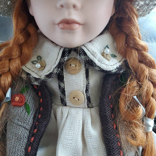 Duck House Heirloom Doll Francis and Teddy D16-368 Red Hair Blue Eyes 17 Inches