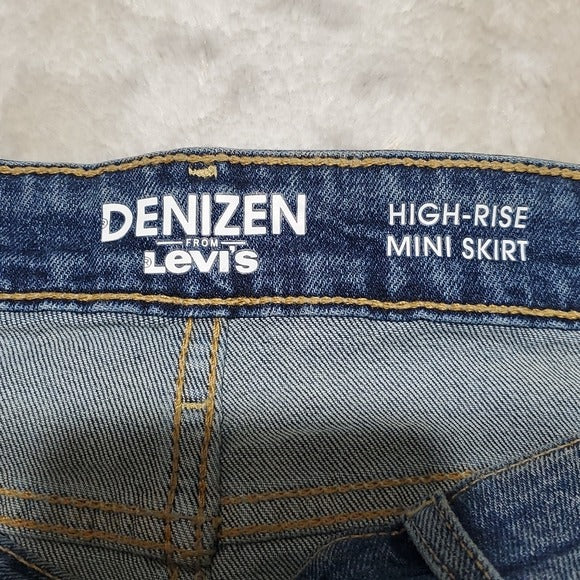 Levi's Denizen High Rise Blue Denim Mini Jean Skirt Size 29