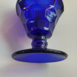 Vintage COBALT BLUE GLASS GOBLET Chalice BY DALZELL VIKING HANDMADE 5.5 x 4 Inch
