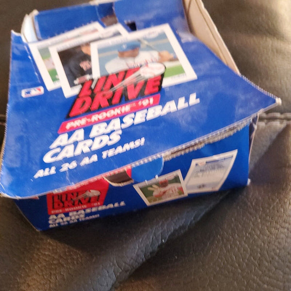1991 LINE DRIVE PRE-ROOKIE AA BASEBALL WAX PACK Box Half Unopened Half Loose