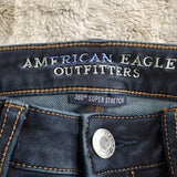 American Eagle Dark Wash Super Stretch  Blue Jean Jeggings Distressed Size 0