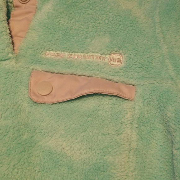 Free Country Light Sea Foam Green Partial Buttoned Fleece Size S