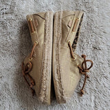 Sperry Topsider Gold Highlighted and Canvas Lowtop Tied Shoes Sneakers Size 6
