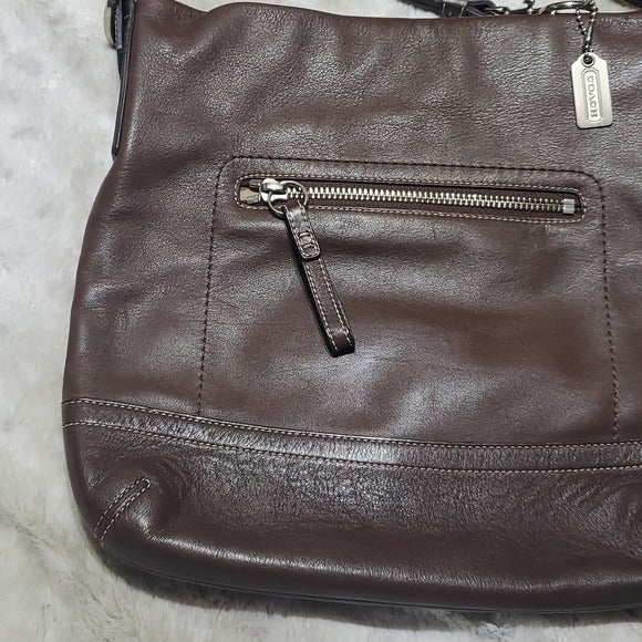 Coach Brown Leather Medium Soft Duffle Crossbody Bag Purse