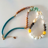 Time And Tru Long Multicolored Beaded With Seashell Necklace