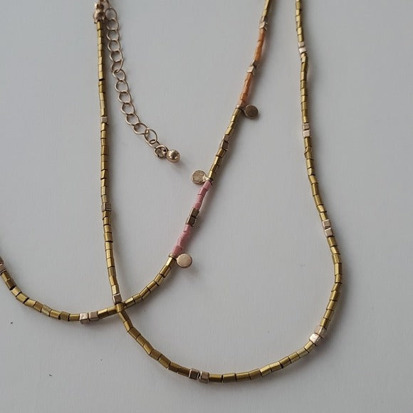 NWT Universal Thread Long Gold and Accent Beaded Ajustable Necklace