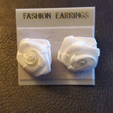 Boutique White Rose Fashion Earrings