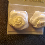 Boutique White Rose Fashion Earrings