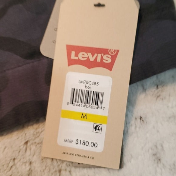 NWT Levi's Blue Urban Camo Zip Front Cotton Jacket Size M