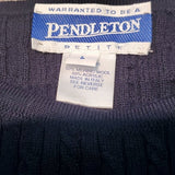 Pendleton Dark Navy Crew Neck Cable Knit Sweater Size L