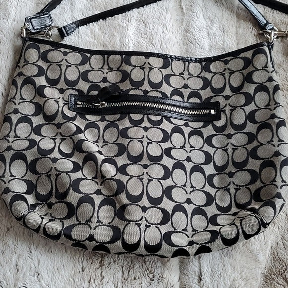 Coach | Bags | Coach Classic Purse Black And Gray With Adjustable Strap  Great Condition | Poshmark