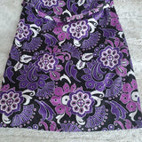 Banana Republic Purple Black Retro Short Sleeved Belted Shirt Dress Size 6