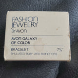 Vintage AVON Galaxy of Color Simulated Diamond Tennis Bracelet 7 3/4" NOS