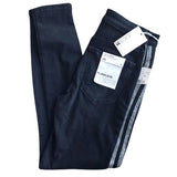 Joe's Jeans Black The Charlie High Rise Skinny Ankle Jeans Silver Stripe Size 25