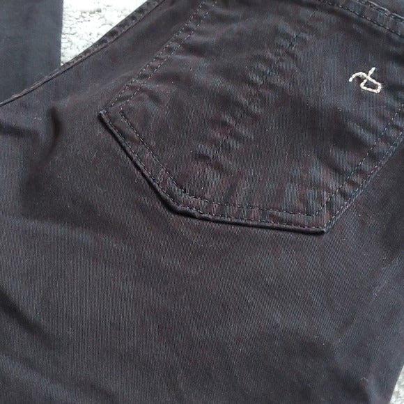 Rag & Bone Black and Subtle Dark Red Chevron Ombre Print Skinny Jeans Size 24