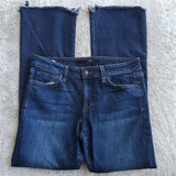 Joe's Jeans Darker Wash Curvy Raw Hem Bootcut Blue Jeans Size 30