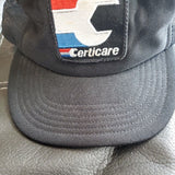 Vintage Pro Fit Trucker CERTICARE Patch Snapback Hat Mesh Cap Automotive Rare US