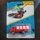 Vintage Motor Force Die-Cast Metal Truck - Red Hauling or Fire Truck 1/64 New