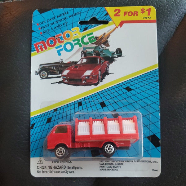 Vintage Motor Force Die-Cast Metal Truck - Red Hauling or Fire Truck 1/64 New