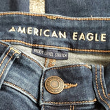 American Eagle Distressed Dark Wash Next Level Stretch Blue Jegging Jean Size 0