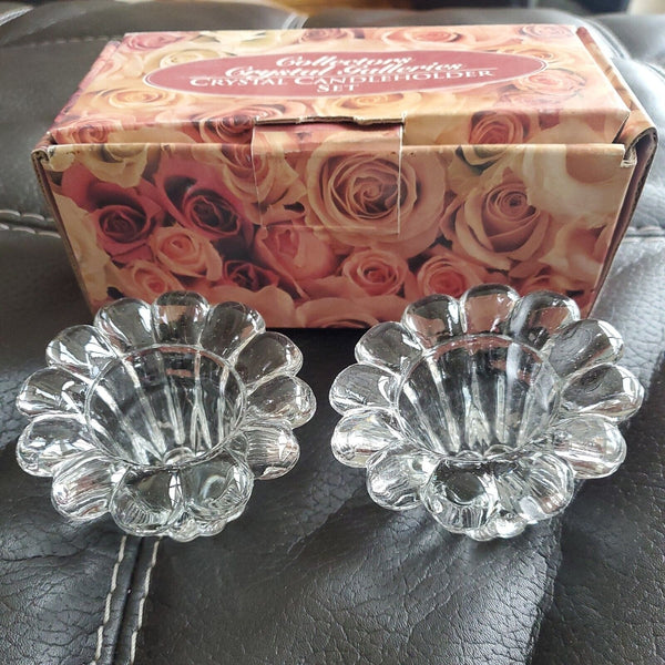 Glass Crystal Candleholder Set for Taper Candles by Collectors Crystal Galleries