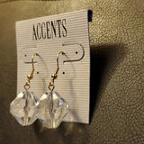 Boutique Gold and Clear Orb Dangle Earrings