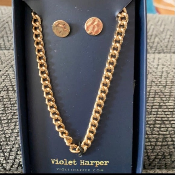 NWT Violet Harper Elana Link Necklace and Earring Set