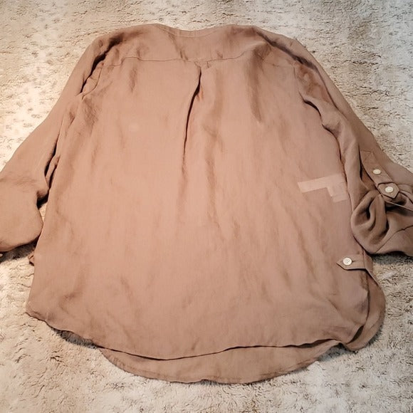 NWT LOFT Relaxed See Through Convertible Blouse Size S