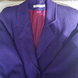 Vintage Donnybrook Womens Very Purple Single Breasted Long Pea Coat Size 10