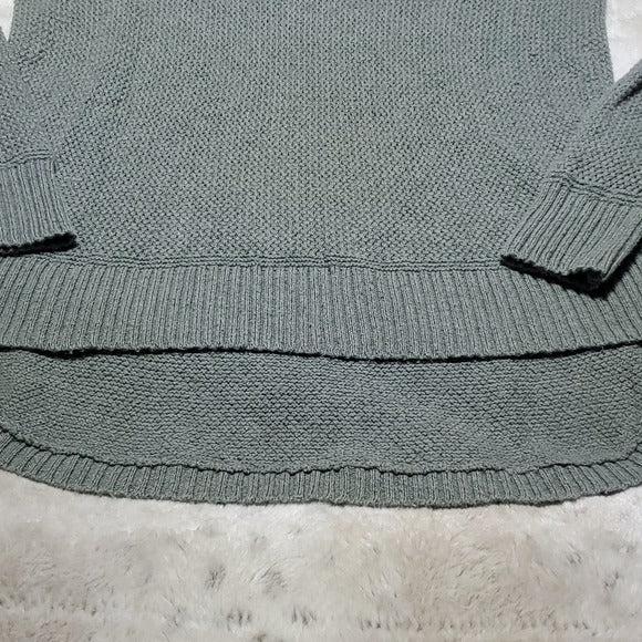 Madewell Grey Tinted Green Slouchy Wide Neck Sweater Scooped Bottom Size S