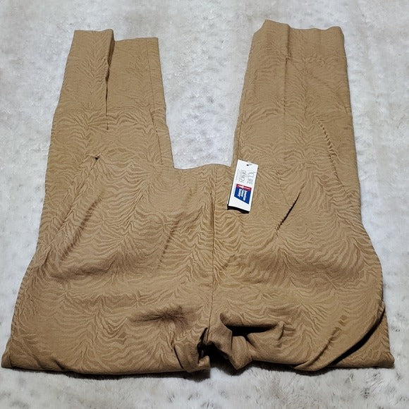 NWT Peace of Cloth Supporting Cancer Society Animal Print Tan Dress Pants Size 10