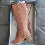 Universal Thread Tatiana Tall Cognac Brown Faux Leather Boots Size 5.5 NWT