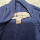 Philosophy Dusty Blue Open Front Relaxed Draped Mid Weight Cardigan Size S
