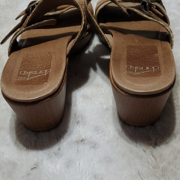 Dansko Jessie Sand Double Strap Leather Sandals Size 8